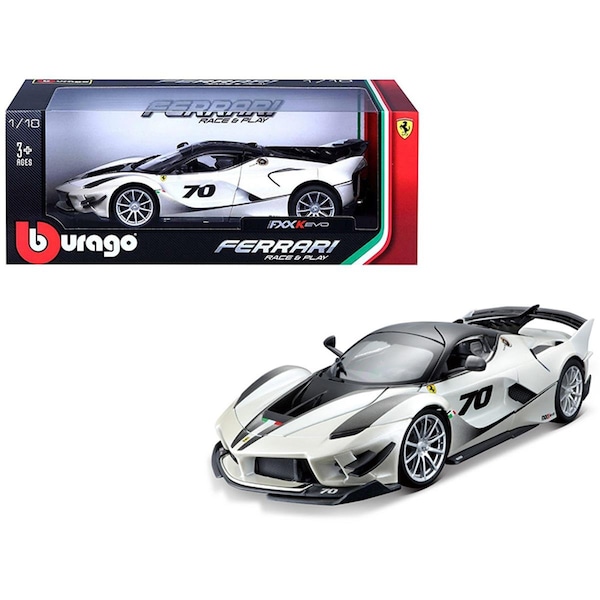 Bburago B 1 by 18 Scale Diecast for Ferrari FXX-K Evo No 70 Model Car; White 16012w - main